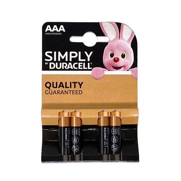 Duracell Simply Aaa Alkaline Batteries, Pack Of 4